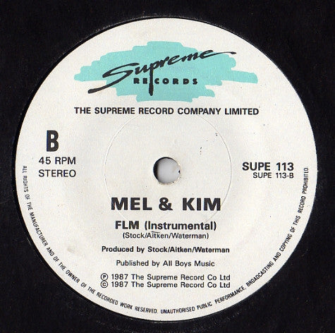 Mel & Kim : F.L.M. (7", Single, Pap)