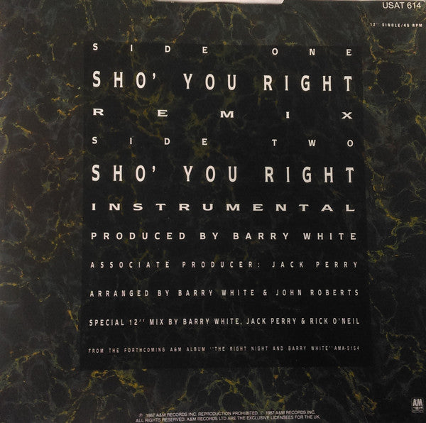 Barry White : Sho' You Right (12", Single)
