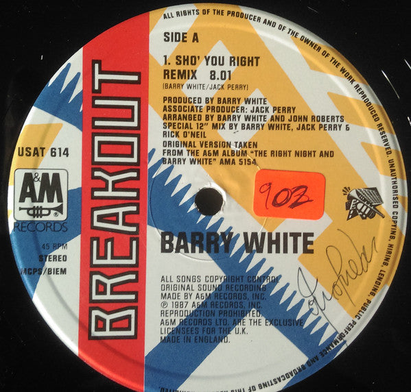 Barry White : Sho' You Right (12", Single)