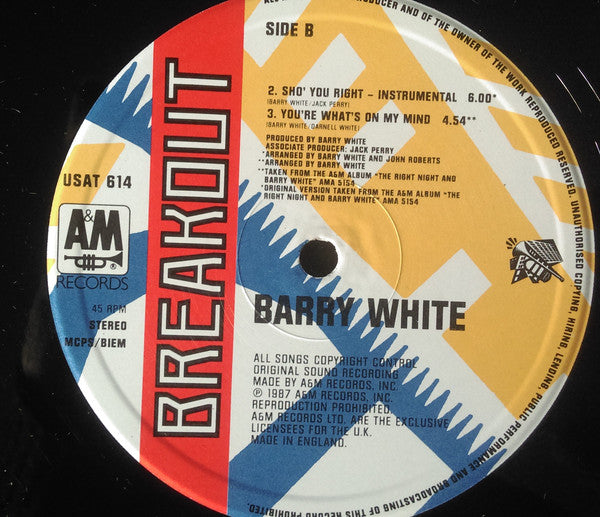 Barry White : Sho' You Right (12", Single)