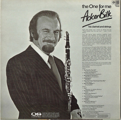 Acker Bilk His Clarinet And Strings : The One For Me (LP, Album, Quad)