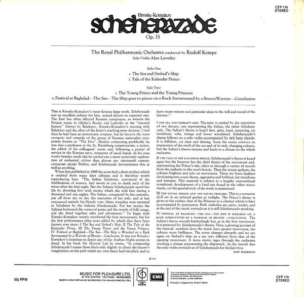 Royal Philharmonic Orchestra, Rudolf Kempe, Nikolai Rimsky-Korsakov : Scheherazade Op. 35 (LP, RE)
