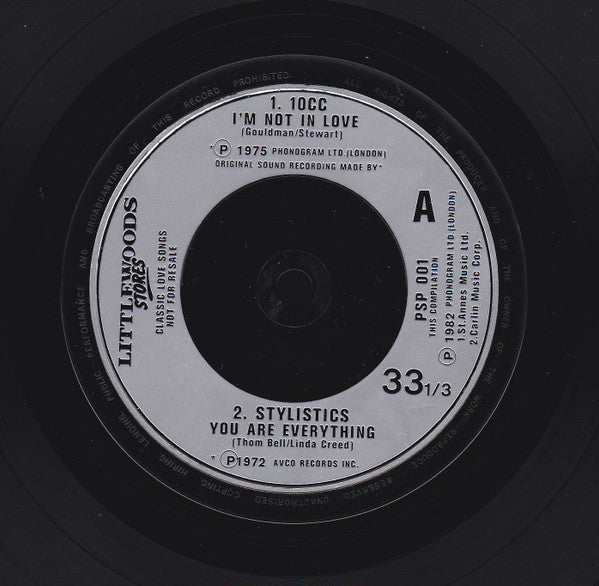 10cc / The Stylistics / Mike Berry / Peter Skellern : Classic Love Songs (7", EP, Comp, Promo)