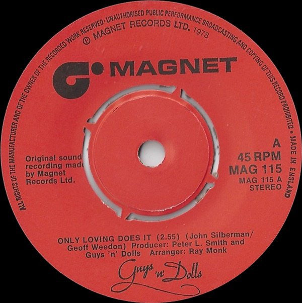 Guys 'n Dolls : Only Loving Does It (7", Single)