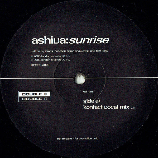 Ashiva : Sunrise (2x12", Promo)