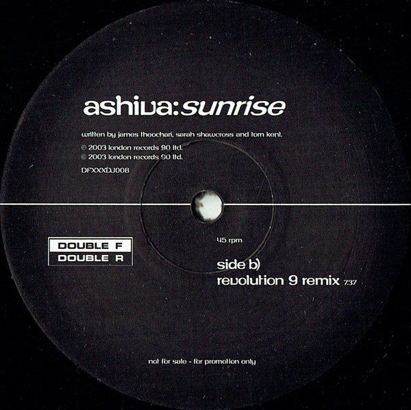Ashiva : Sunrise (2x12", Promo)
