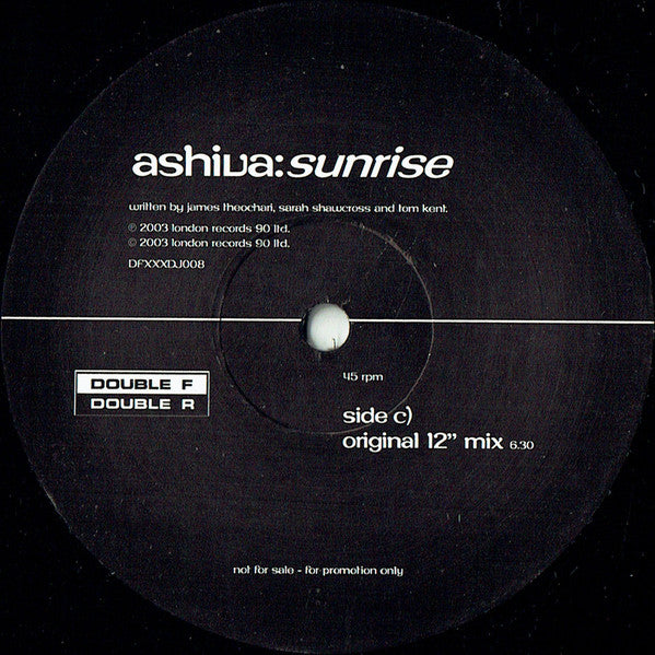 Ashiva : Sunrise (2x12", Promo)