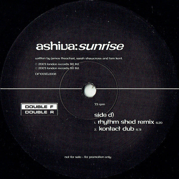 Ashiva : Sunrise (2x12", Promo)