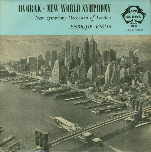 Antonín Dvořák . The New Symphony Orchestra Of London, Enrique Jordá : New World Symphony (LP, Mono, RE, R/T)