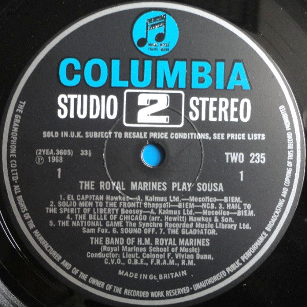 The Band Of HM Royal Marines ' Vivian Dunn : The Royal Marines Play Sousa (LP)