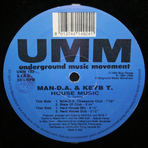 MAN-D.A. & Keyb Tortora : House Music (12")