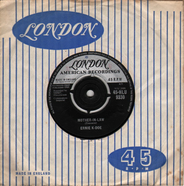 Ernie K-Doe : Mother-in-law / Wanted $10,000.00 Reward (7", Single)