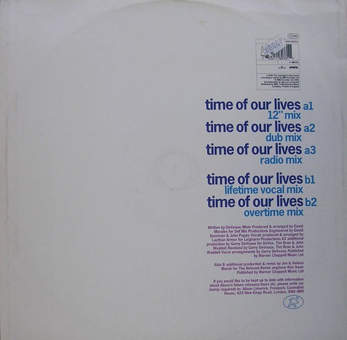 Alison Limerick : Time Of Our Lives (12")