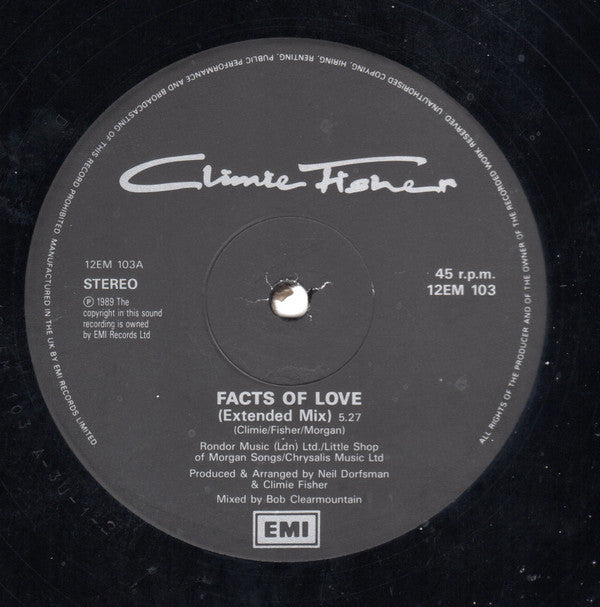 Climie Fisher : Facts Of Love (12", Pos)