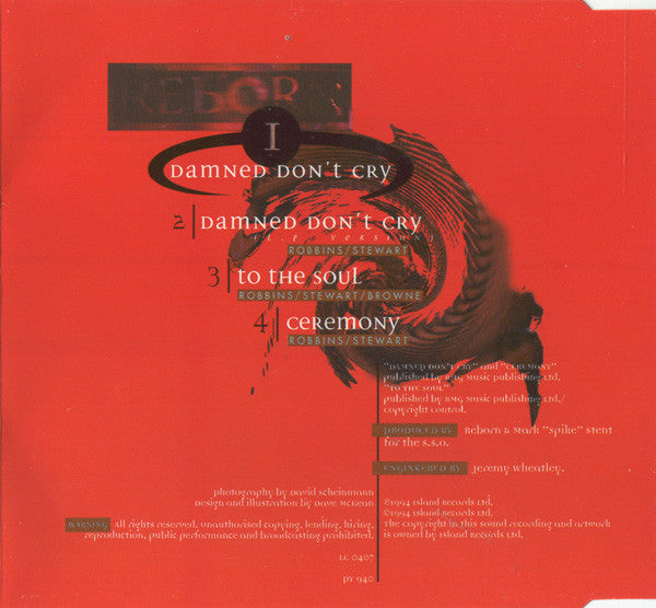 Reborn : Damned Don't Cry (CD, Single)