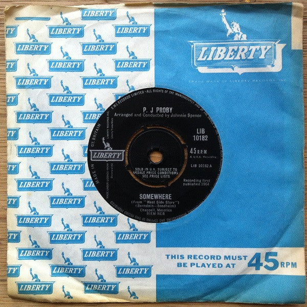P.J. Proby : Somewhere (7", Single, 4 P)