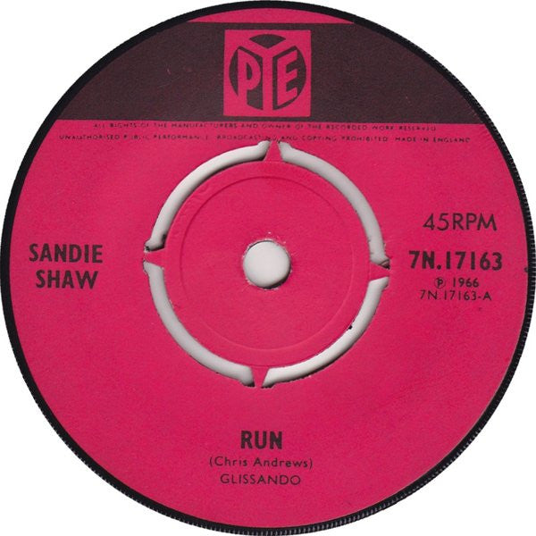 Sandie Shaw : Run (7", Single)