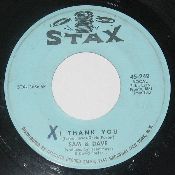 Sam & Dave : I Thank You / Wrap It Up (7", Single, SP)
