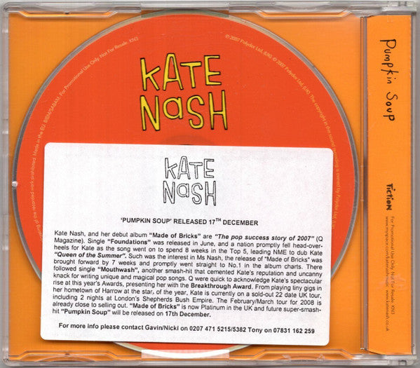 Kate Nash : Pumpkin Soup (CD, Single, Promo)