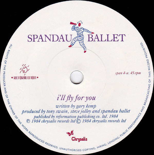 Spandau Ballet : I'll Fly For You (7", Single, Pos)