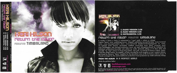 Keri Hilson Featuring Timbaland : Return The Favor (CD, Single, Promo)