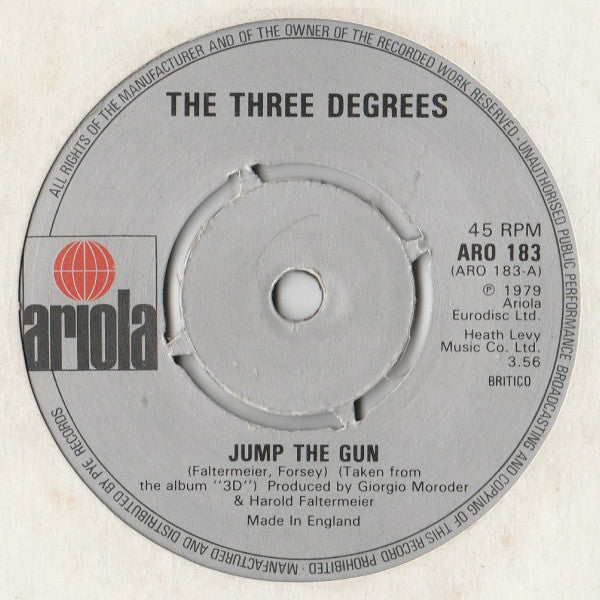 The Three Degrees : Jump The Gun (7", Single, Kno)
