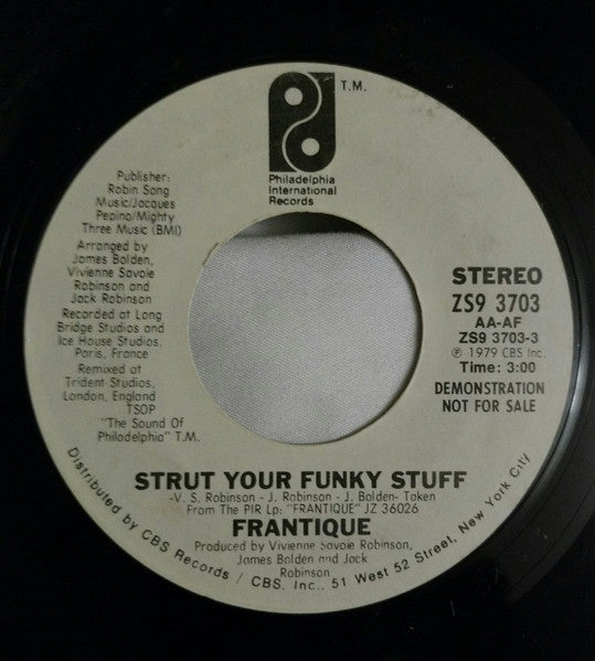 Frantique : Strut Your Funky Stuff (7", Single, Promo)