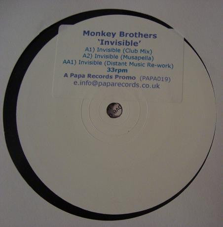 The Monkey Brothers : Invisible (12", Promo, W/Lbl, Sti)