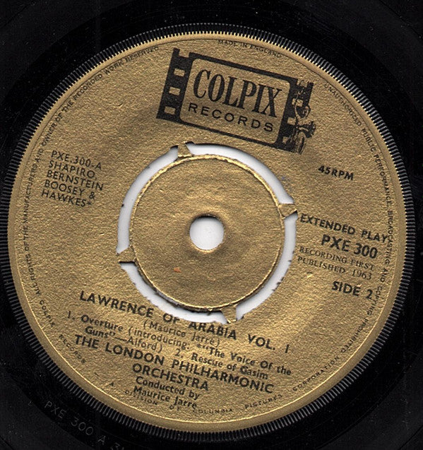 Maurice Jarre, London Philharmonic Orchestra : Lawrence Of Arabia (7", EP, 4 P)