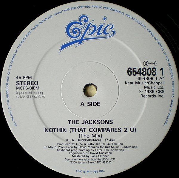 The Jacksons : Nothin (That Compares 2 U) (12")