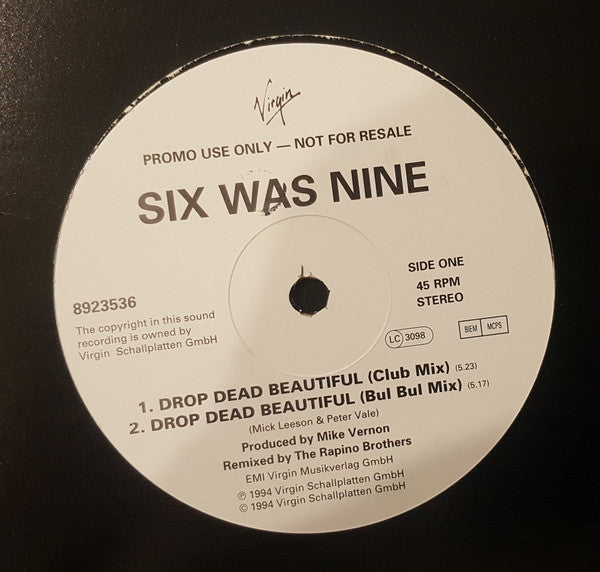 Six Was Nine : Drop Dead Beautiful (12", Promo)