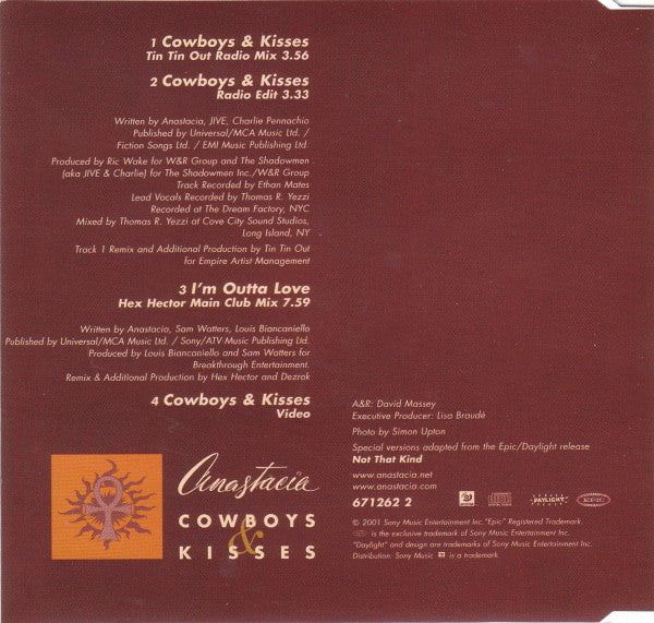 Anastacia : Cowboys & Kisses (CD, Single, Enh)