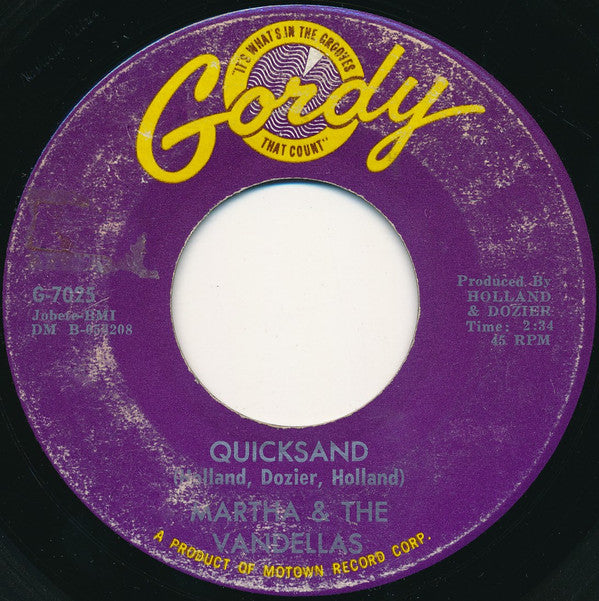 Martha & The Vandellas* : Quicksand / Darling, I Hum Our Song (7", Single, Ame)