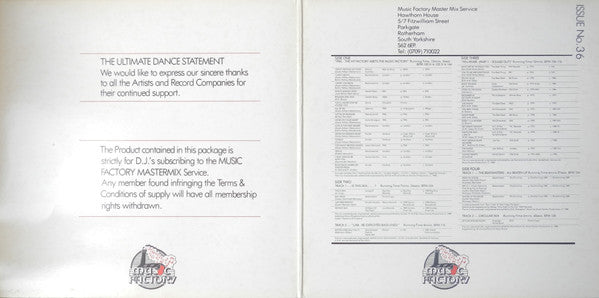 Various : Music Factory Mastermix - Issue No. 36 (2x12")