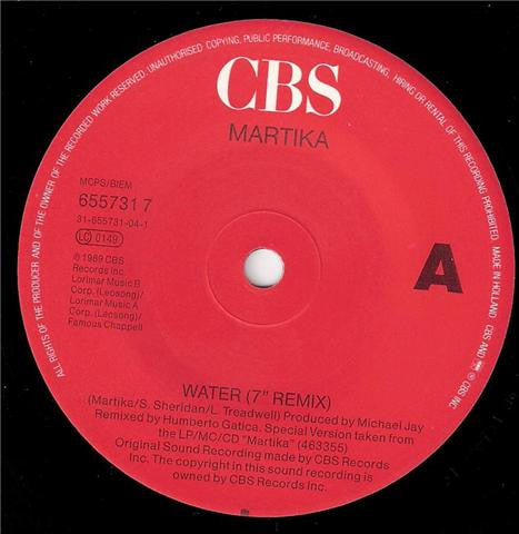 Martika : Water (Remix) (7")