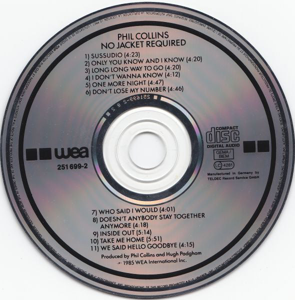 Phil Collins : No Jacket Required (CD, Album, RE)
