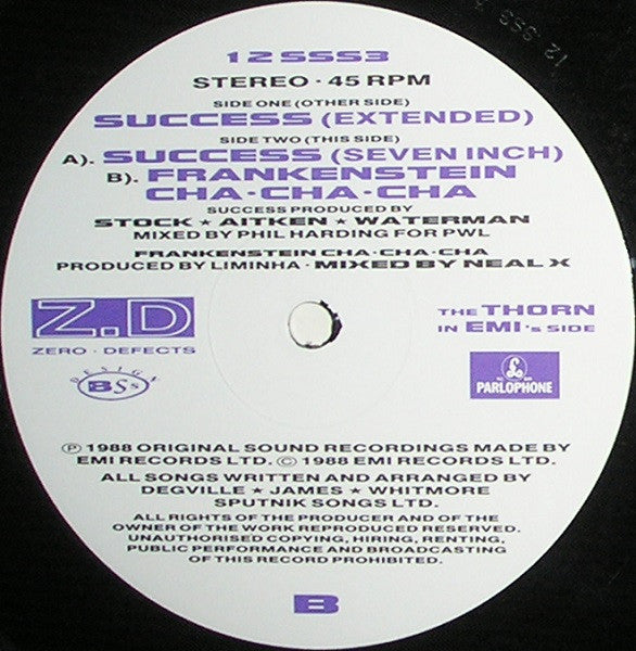 Sigue Sigue Sputnik, Stock, Aitken & Waterman : Success (12", Single)