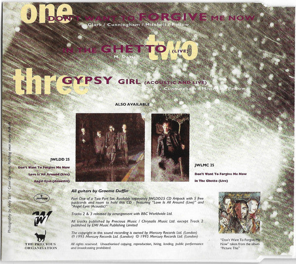 Wet Wet Wet : Don't Want To Forgive Me Now (CD, Single, CD1)