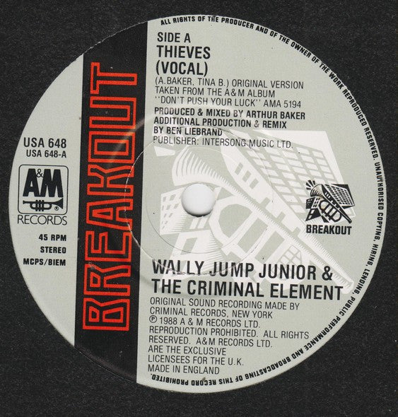 Wally Jump Jr & The Criminal Element : Thieves (7", Single)