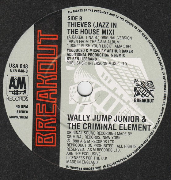 Wally Jump Jr & The Criminal Element : Thieves (7", Single)