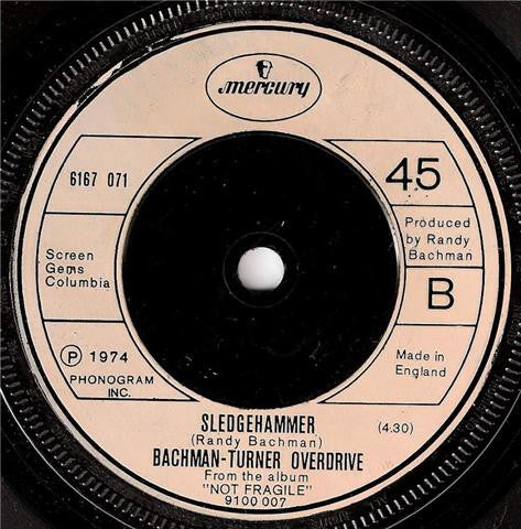 Bachman-Turner Overdrive : Roll On Down The Highway (7", Single)