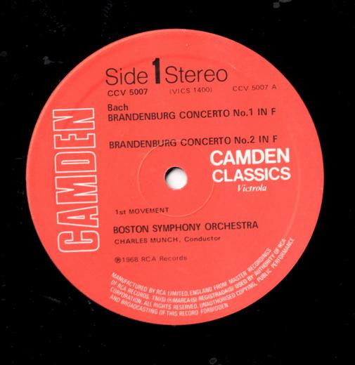 Johann Sebastian Bach, Boston Symphony Orchestra, Charles Munch : Brandenburg Concertos 1, 2 & 3 (LP, RE)