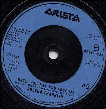 Aretha Franklin : Freeway Of Love (7", Single, Blu)