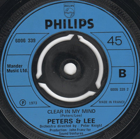 Peters & Lee : By Your Side (7", Pus)
