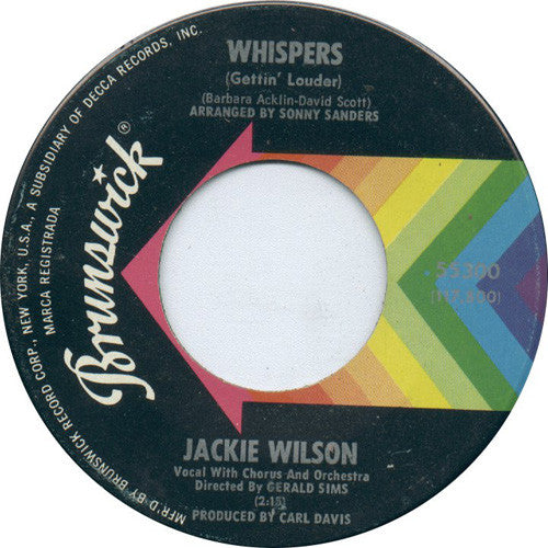 Jackie Wilson : Whispers (Gettin' Louder) (7", Single, Glo)