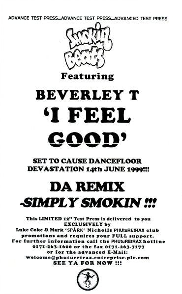 Smokin Beats Featuring Beverley Trotman : I Feel Good Remix (12", TP)