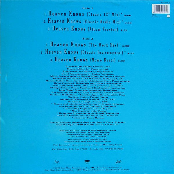 Luther Vandross : Heaven Knows (12")