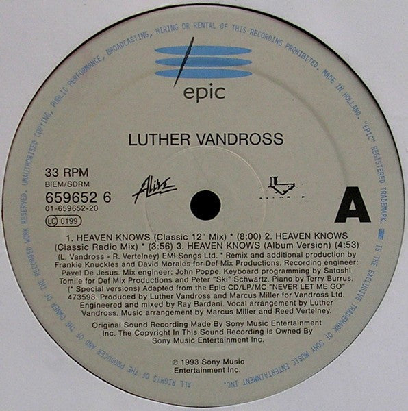 Luther Vandross : Heaven Knows (12")