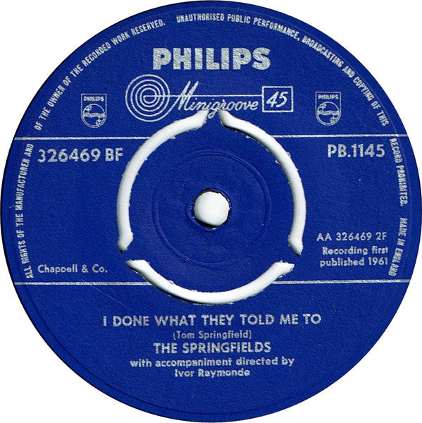 The Springfields : Dear John (7", Single)