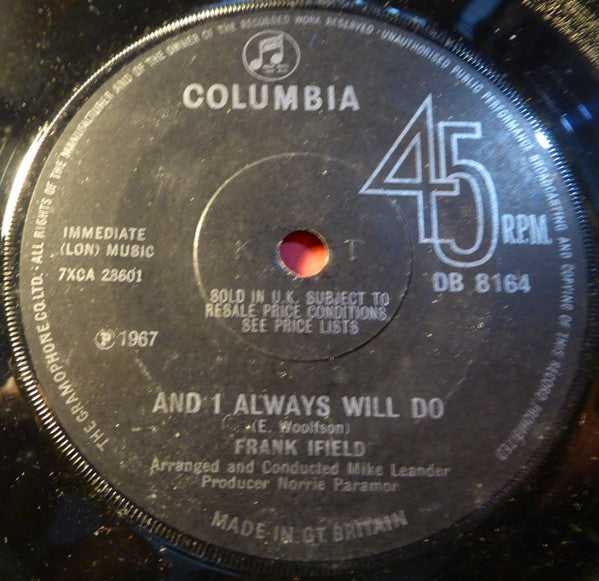 Frank Ifield : You Came Along (From Out Of Nowhere) (7", Single)